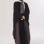 Ombre Farshi Cut Abaya - Whispers of Ash