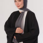 Ombre Farshi Cut Abaya - Whispers of Ash