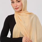 Pancake Modal Hijab - worn by model, lightweight and flowy drape.