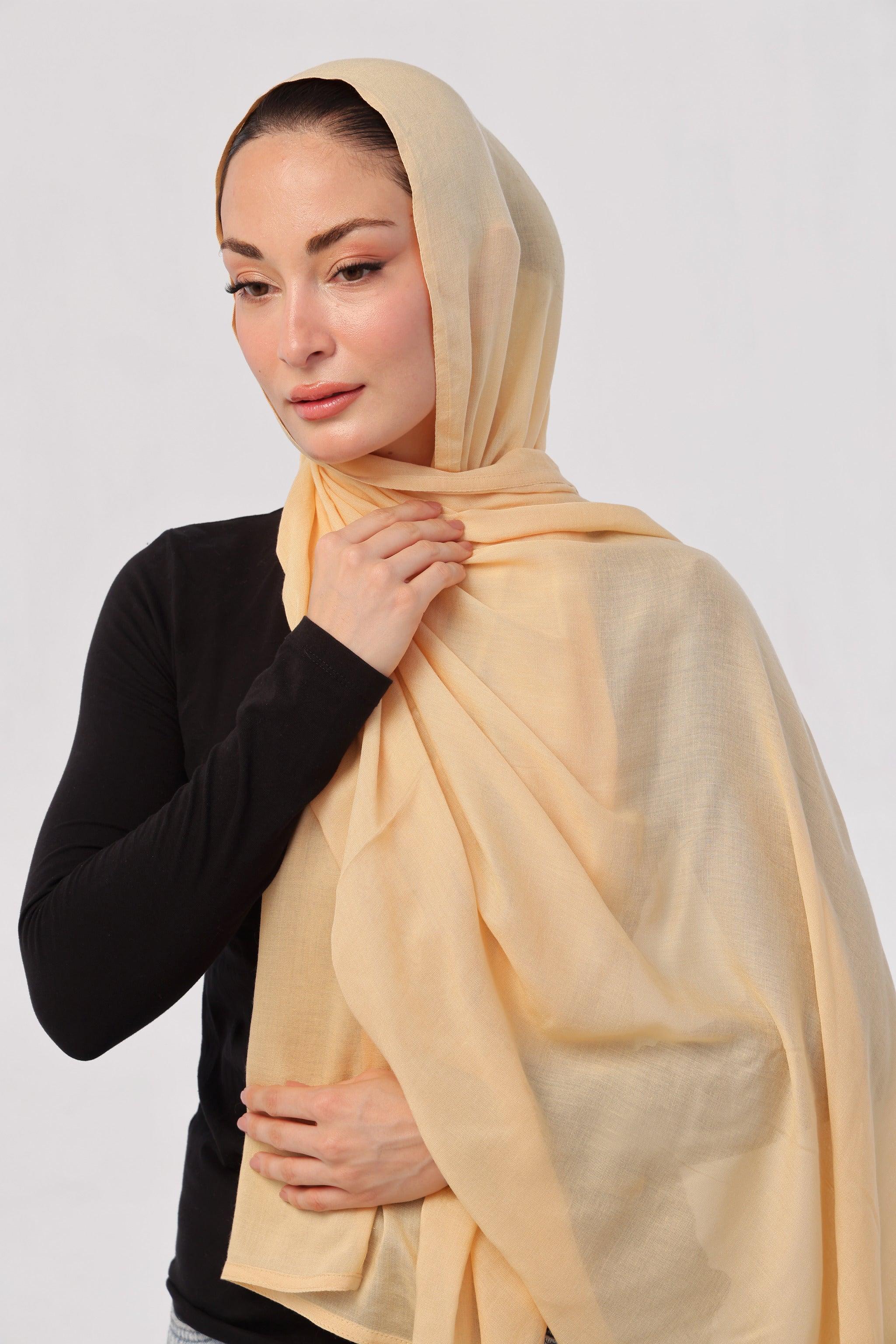 Pancake Modal Hijab - close-up of smooth modal fabric texture.