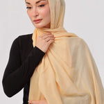 Pancake Modal Hijab - close-up of smooth modal fabric texture.