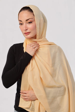 Pancake Modal Hijab - close-up of smooth modal fabric texture.