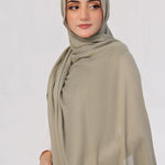 Pistachio Modal Hijab - close-up of smooth modal fabric texture.