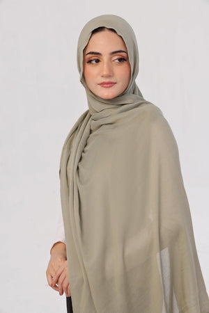 Pistachio Modal Hijab - close-up of smooth modal fabric texture.