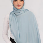 Serenity Modal Hijab - worn by model, lightweight and flowy drape.