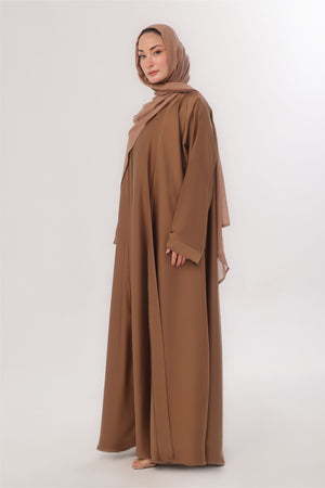 Sleek Kimono Style Abaya - Caramel Café