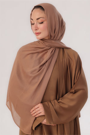 Sleek Kimono Style Abaya - Caramel Café