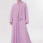 Sleek Kimono Style Abaya - Lavender