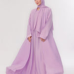 Sleek Kimono Style Abaya - Lavender