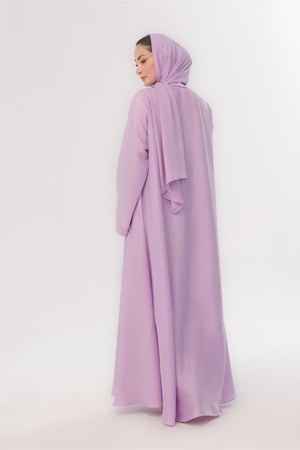 Sleek Kimono Style Abaya - Lavender