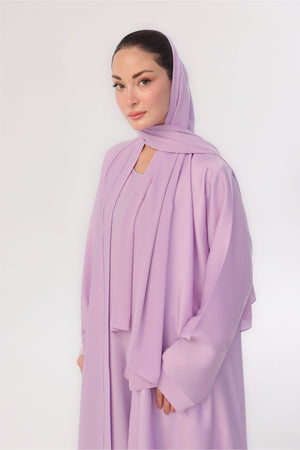 Sleek Kimono Style Abaya - Lavender