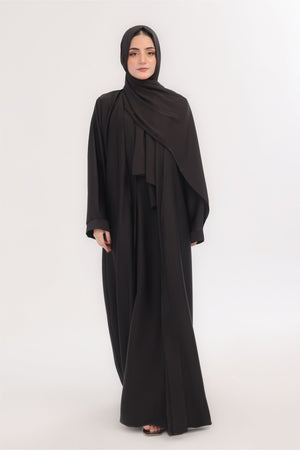 Sleek Kimono Style Abaya - Onyx Black