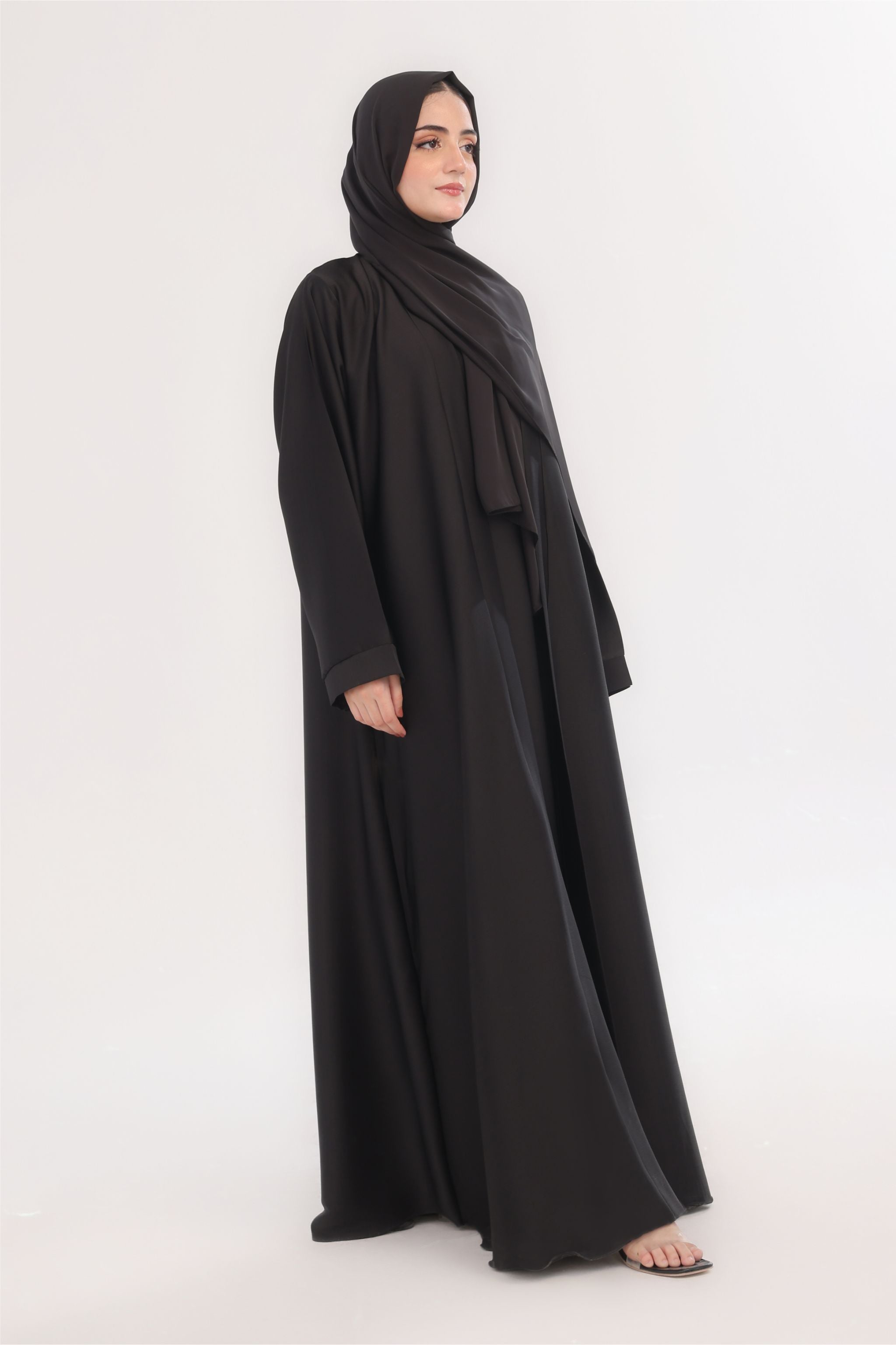 Sleek Kimono Style Abaya - Onyx Black