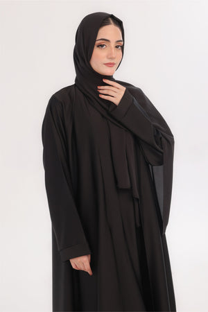 Sleek Kimono Style Abaya - Onyx Black