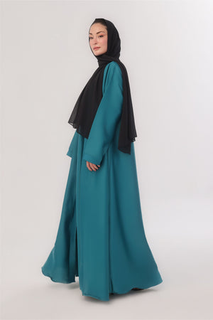 Sleek Kimono Style Abaya - Peacock