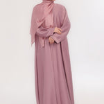 Sleek Kimono Style Abaya - Rose Quartz