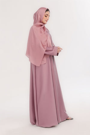 Sleek Kimono Style Abaya - Rose Quartz