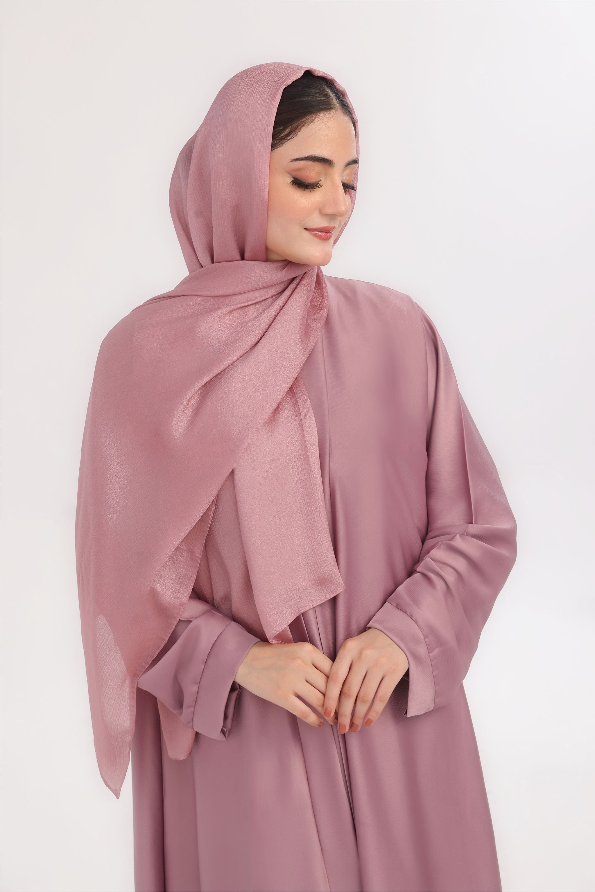 Sleek Kimono Style Abaya - Rose Quartz