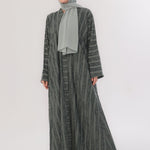 Embossed Texture Open Abaya - Seafoam