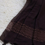 Embroidered Lace Hijabs - Dark brown