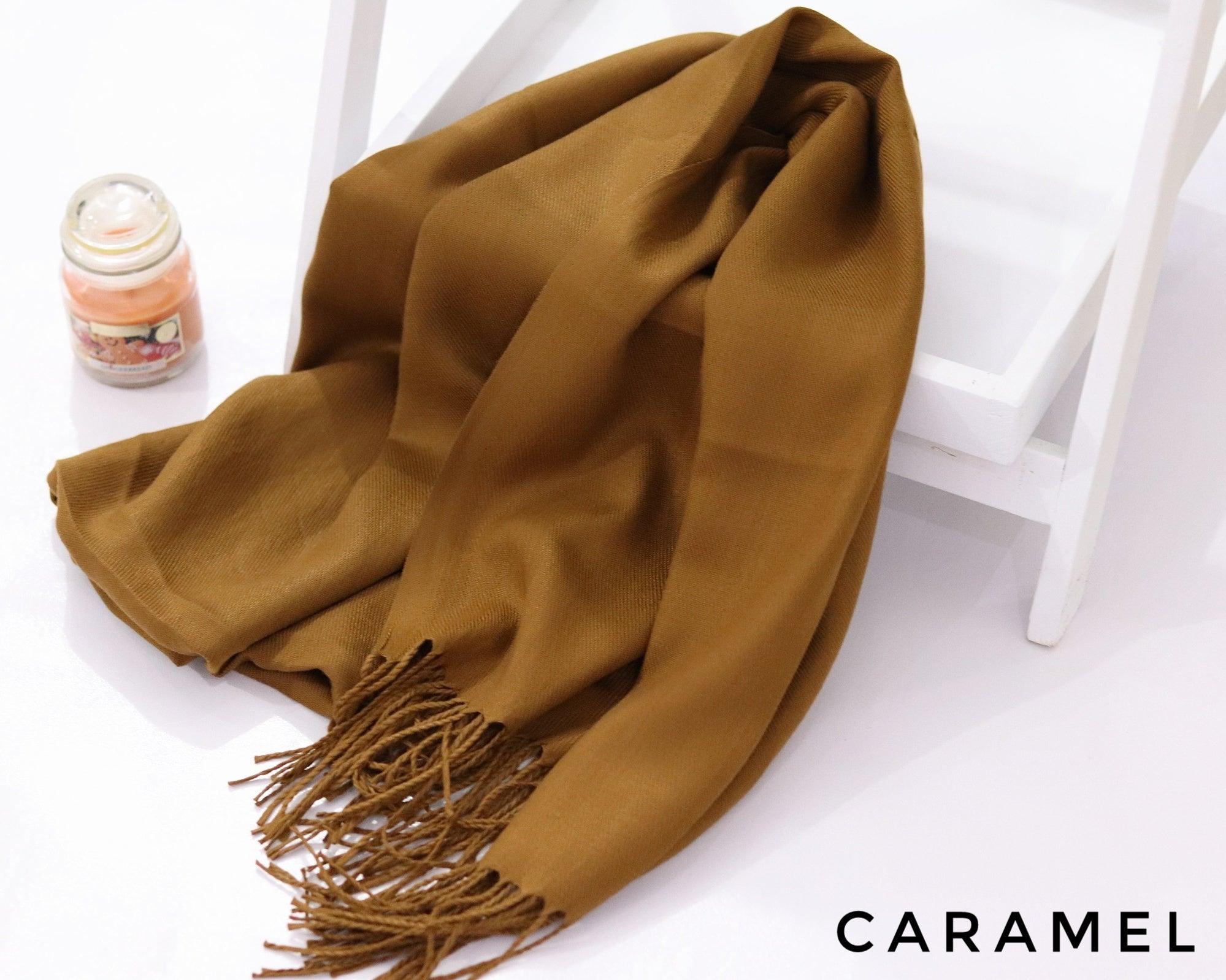 Classic Woolen Pashmina Scarves - Winter'21 - Caramel