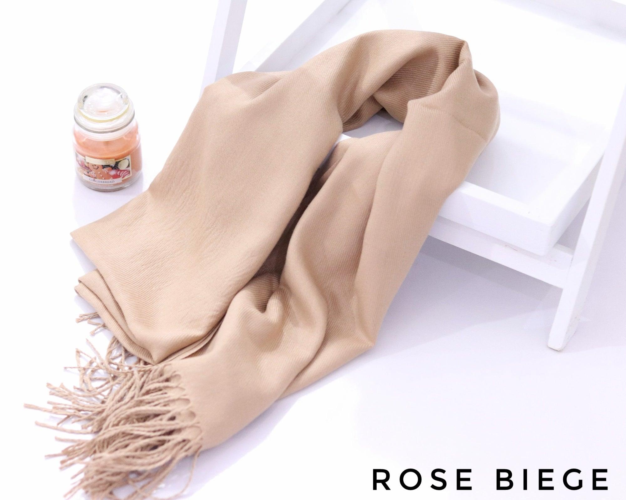 Classic Woolen Pashmina Scarves - Winter'21 - Rose Biege