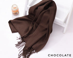 Classic Woolen Pashmina Scarves - Winter'21 - Chocolate