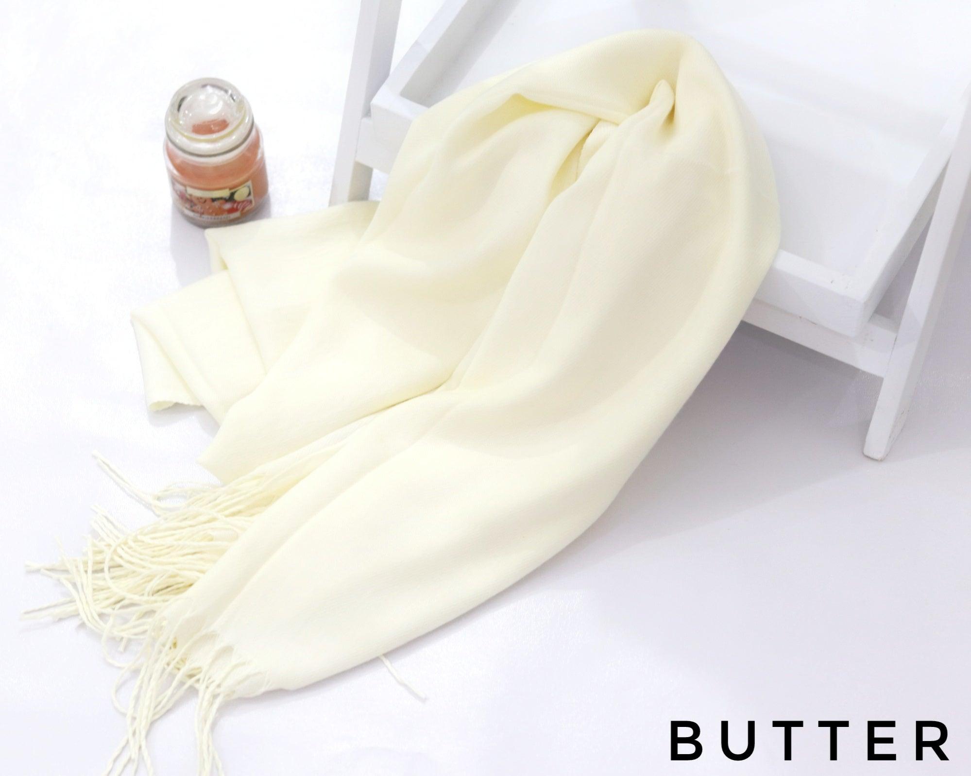 Classic Woolen Pashmina Scarves - Winter'21 - Butter