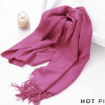 Classic Woolen Pashmina Scarves - Winter'21 - Hot pink