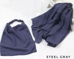 Luxury Niqab & Hijab Set - Steel Gray