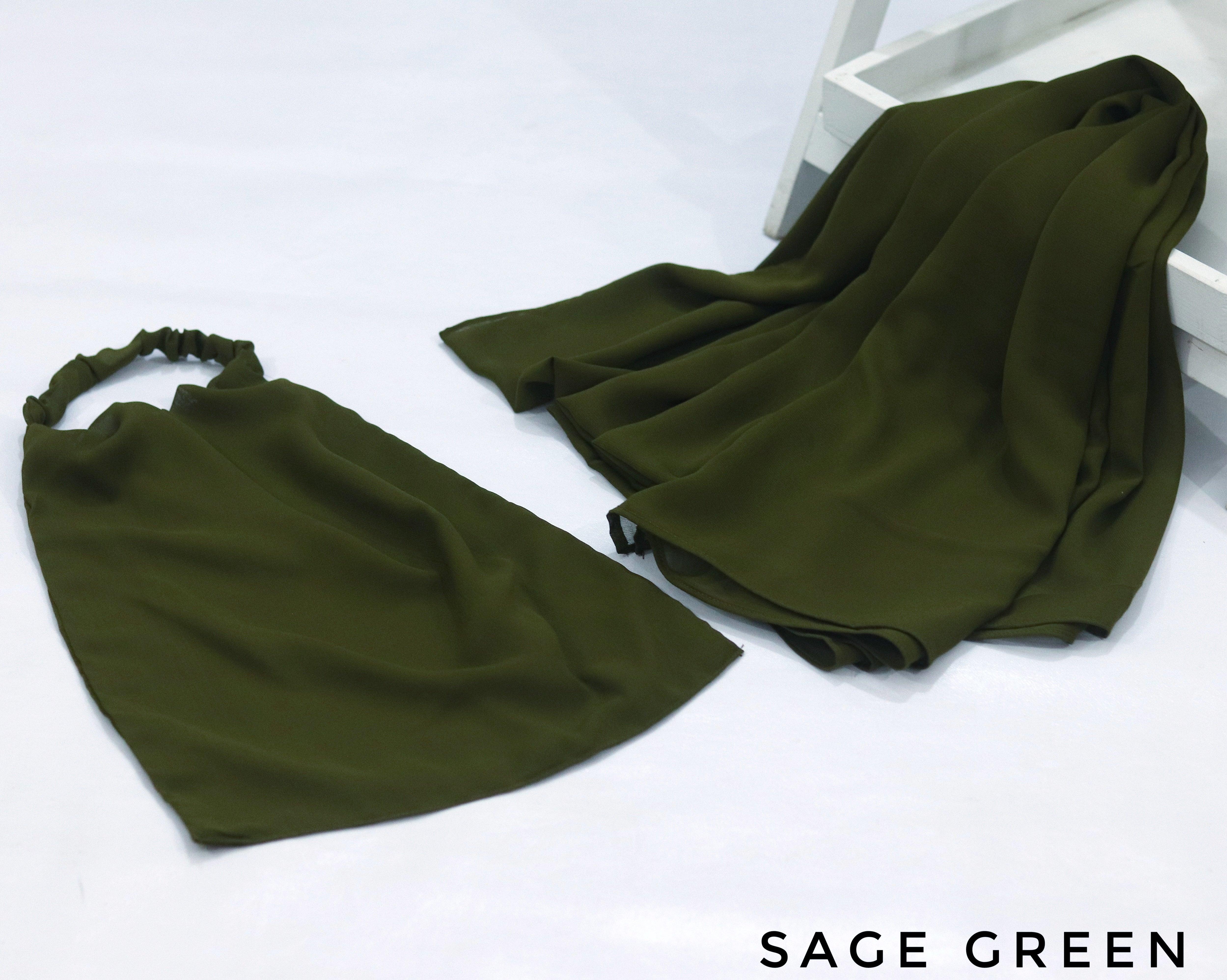 Luxury Niqab & Hijab Set - Sage Green