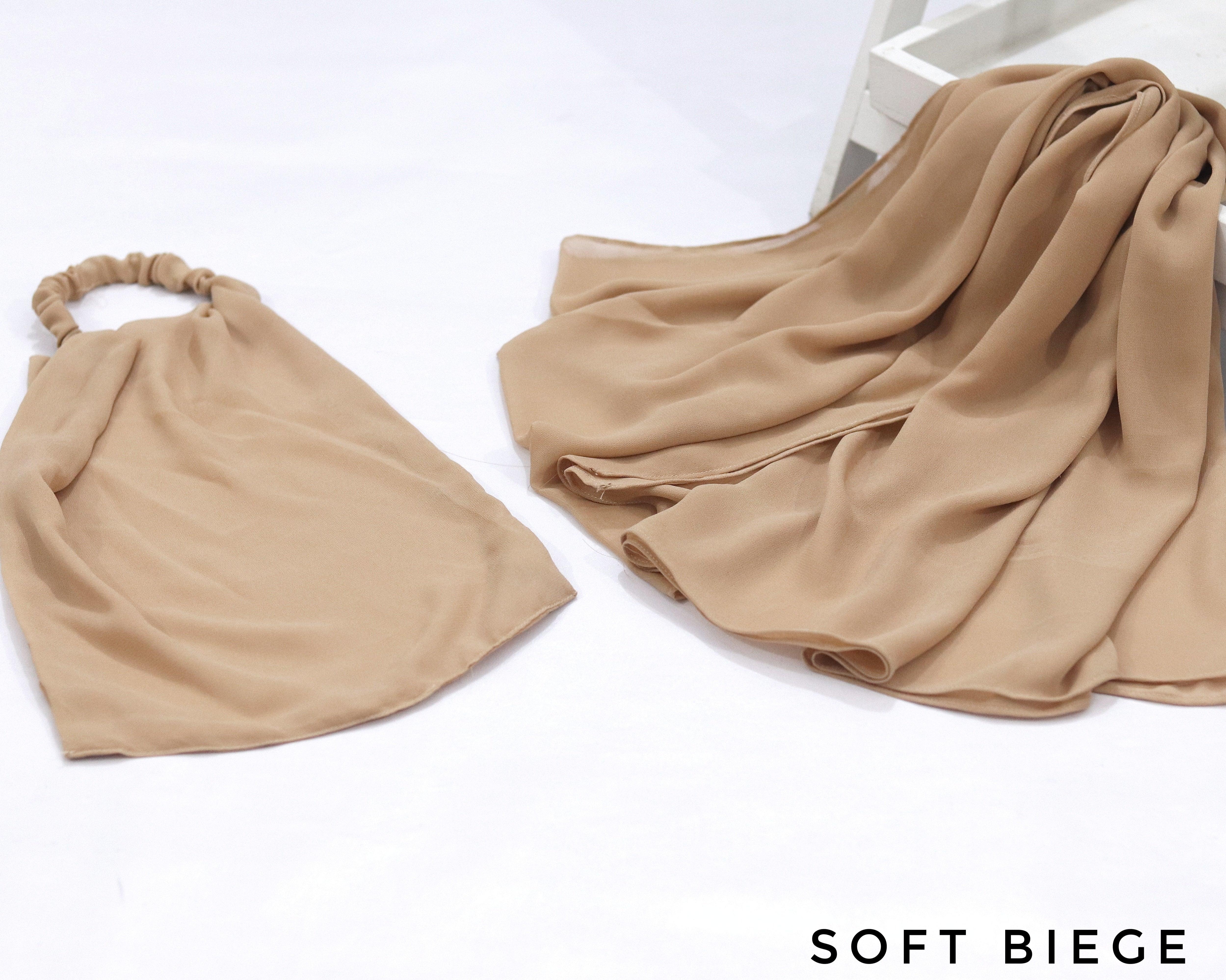 Luxury Niqab & Hijab Set - Soft Biege