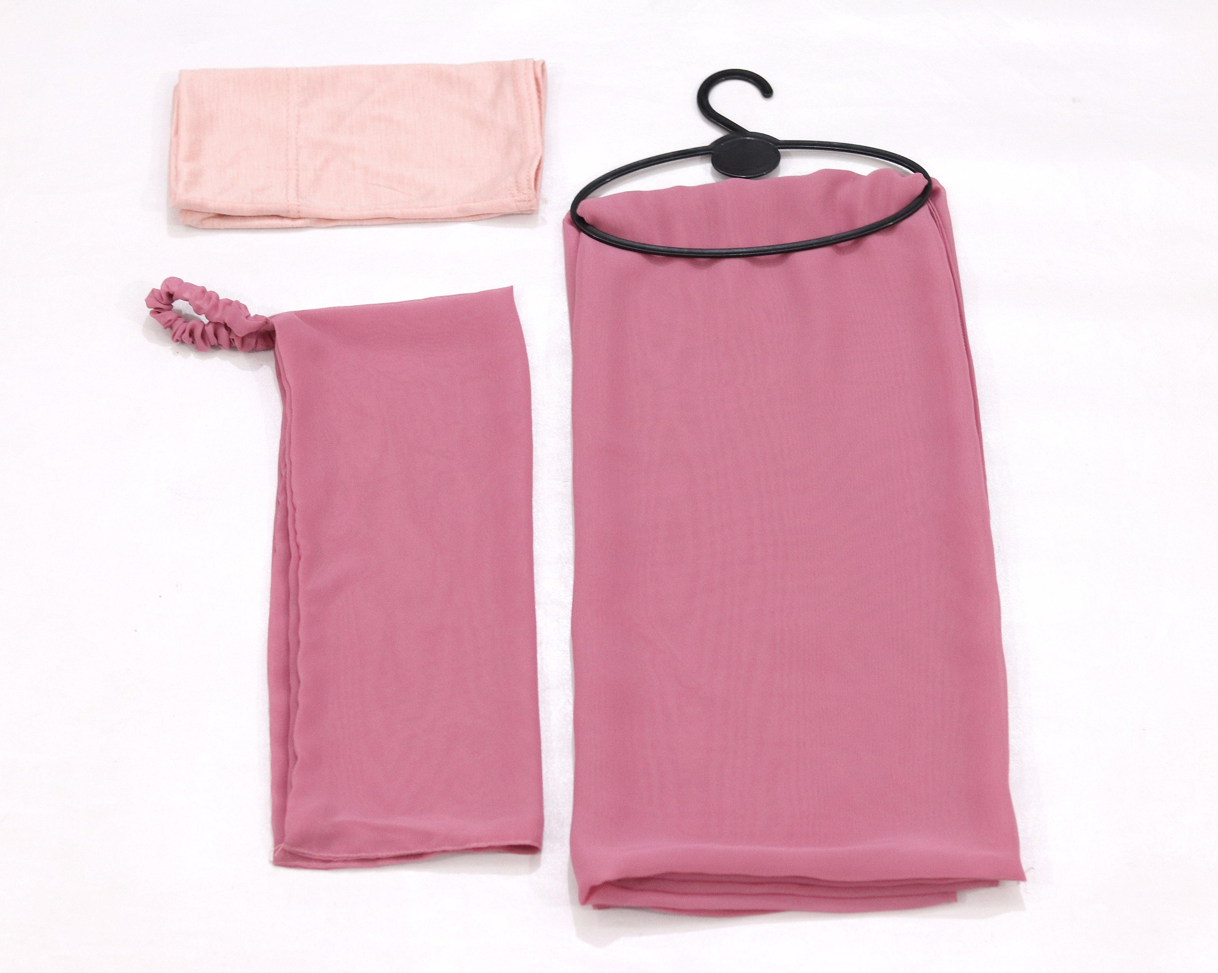 Georgette Hijab & Niqab Kit - Pinkberry -