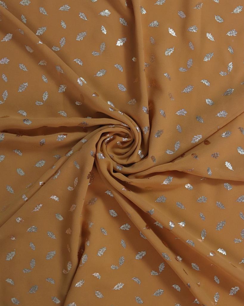 Gold Foil Georgette Hijab - Mustard -