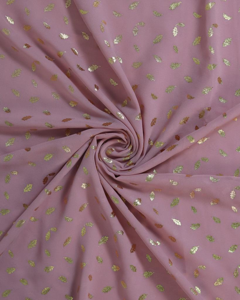 Gold Foil Georgette Hijab - Nude Pink -