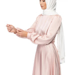 Satin Serenity Wrap Gown - Rose Quartz -
