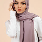 Premium Georgette - Amethyst Georgette Hijab close-up of smooth georgette fabric texture.