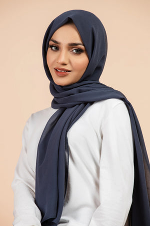 Premium Georgette - Anchor Georgette Hijab close-up of smooth georgette fabric texture.