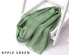 Apple Green Turkish Viscose Hijab close-up of smooth Turkish viscose texture.