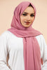 Premium Georgette - Blossom Georgette Hijab worn by model, lightweight and flowy drape.