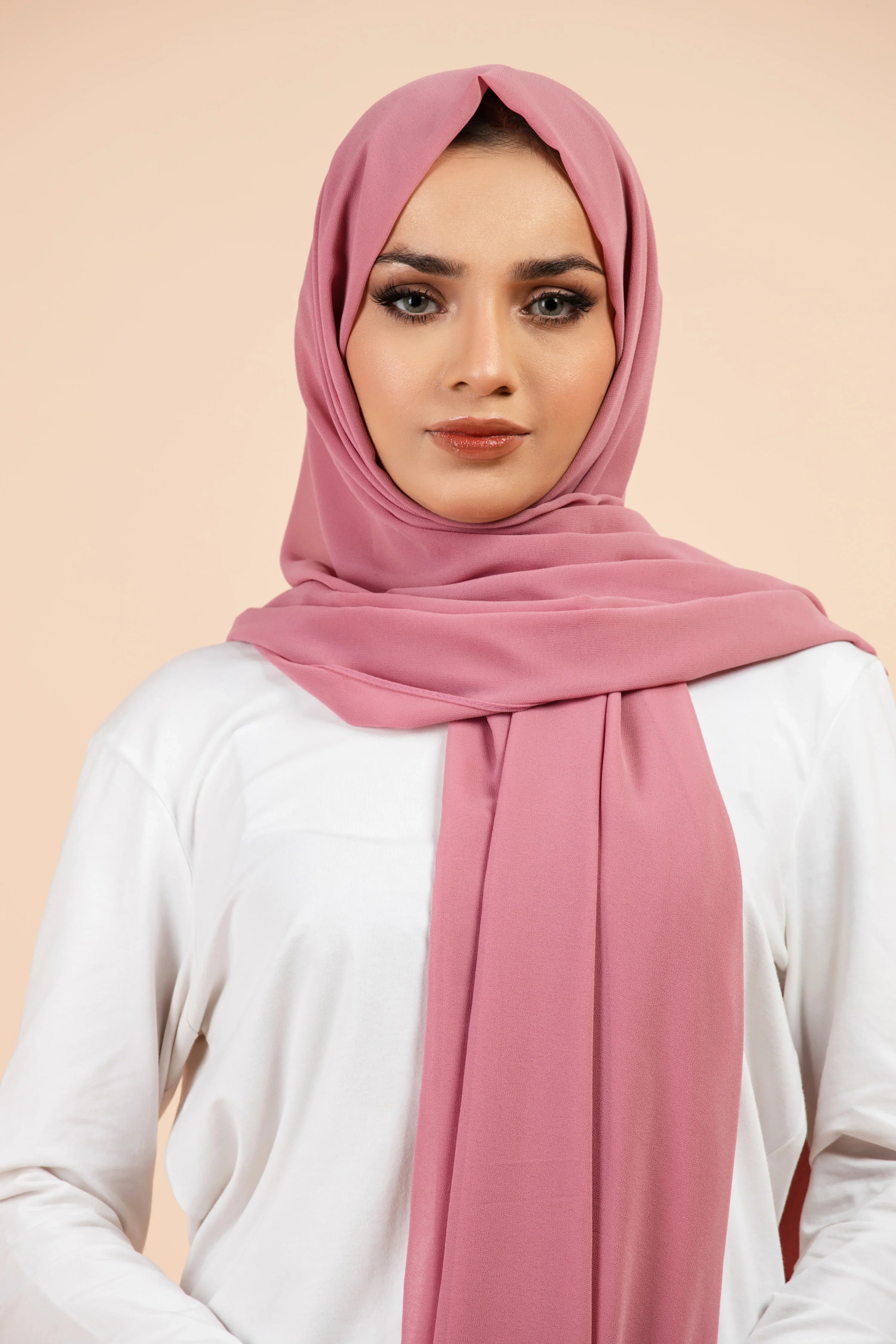 Premium Georgette - Blossom Georgette Hijab close-up of smooth georgette fabric texture.