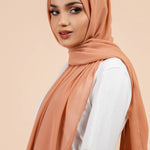 Premium Georgette - Blush Georgette Hijab close-up of smooth georgette fabric texture.