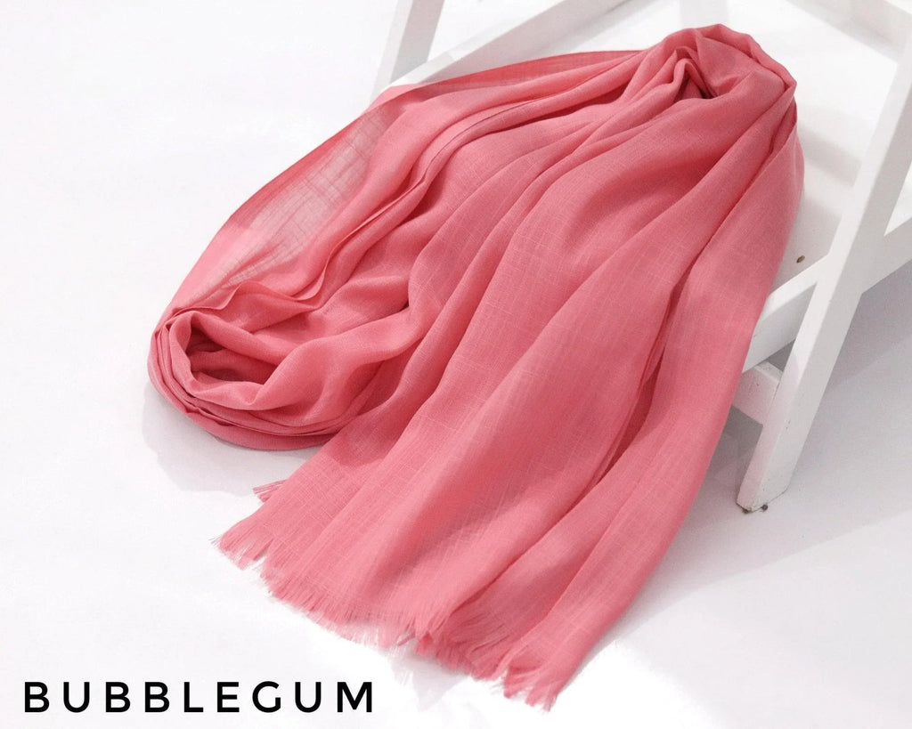 Bugglegum Turkish Viscose Hijab close-up of smooth Turkish viscose texture.