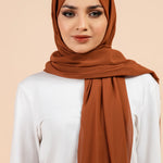 Premium Georgette - Caramel Georgette Hijab close-up of smooth georgette fabric texture.