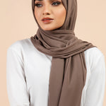Premium Georgette - Cedar Georgette Hijab elegantly showcasing premium georgette fabric.