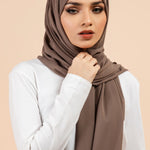 Premium Georgette - Cedar Georgette Hijab close-up of smooth georgette fabric texture.