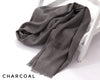 Charcoal Turkish Viscose Hijab close-up of smooth Turkish viscose texture.