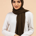 Premium Georgette - Deep Olive Georgette Hijab close-up of smooth georgette fabric texture.