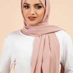 Premium Georgette - Dusty Pink Georgette Hijab close-up of smooth georgette fabric texture.