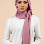 Premium Georgette - French Rose Georgette Hijab close-up of smooth georgette fabric texture.